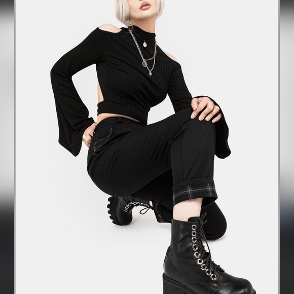 Disturbia Pants - Disturbia Clover Check Contrast Trousers